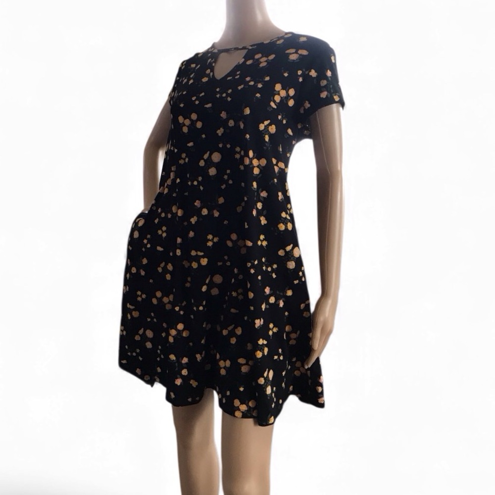 Black & Yellow Floral Dress